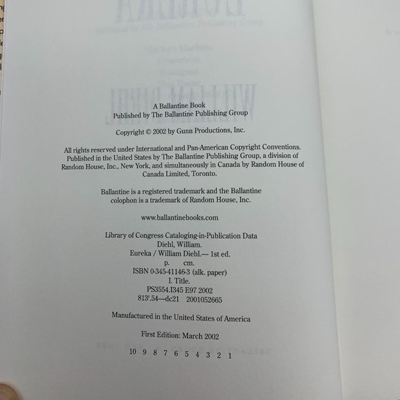 Eureka Hardcover Novel by William Diehl - Picture 6 of 6